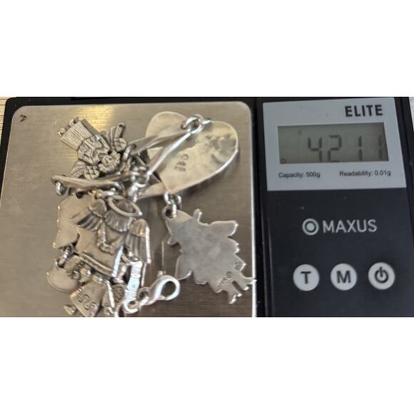 Rare Vintage Jeep Collins Solid Sterling Silver 7 Charms Bracelet 7 In / 42.11 G - Picture 9 of 9